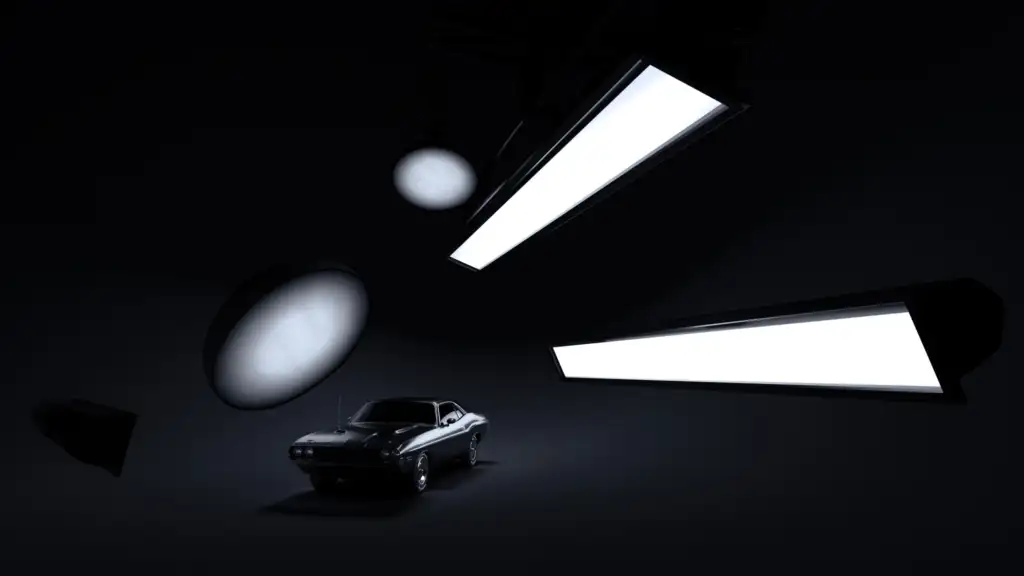 灰猩猩C4D灯光预设GreyScaleGorilla Light Kit Pro v3 R18 – R20 Win/Mac - C4D之家 - Dodge-Challenger-Light-Setup-v2-1-1024x576.jpg