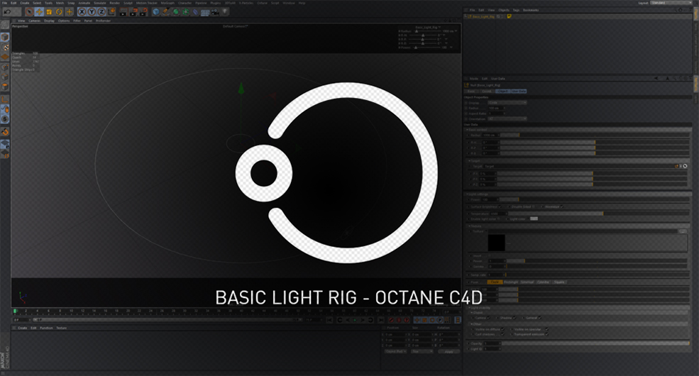 C4D Octane灯光工具预设脚本 Basic Light Rig-Octane