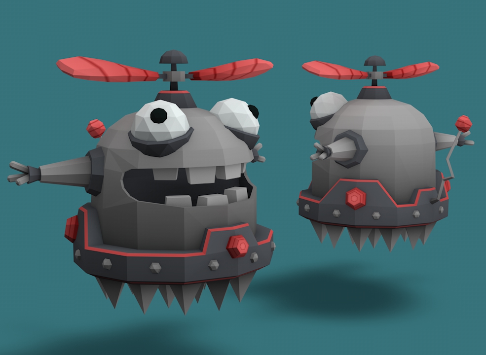 C4D低面卡通飞机模型 char enemy robot - C4D之家 - bj2.jpg