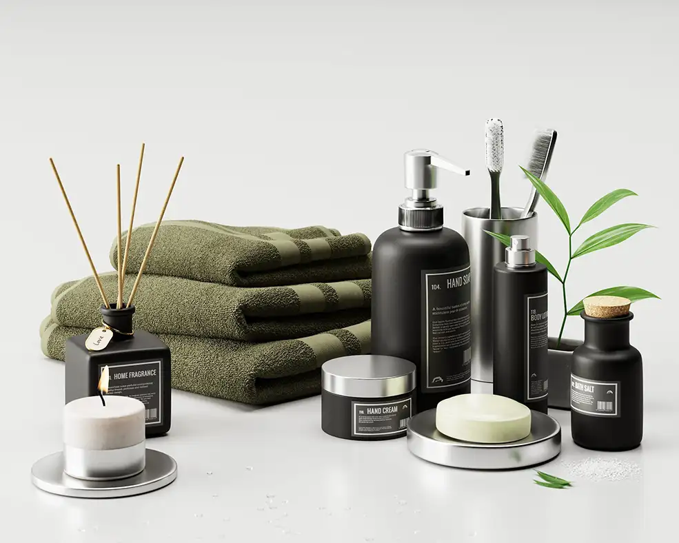 C4D Corona浴室洗簌用品模型 Bathroom supplies