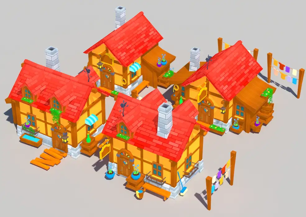 C4D低面卡通小木屋 红房子模型 Fantasy Kingdom Pack Lite - C4D之家 - Fantasy_Kingdom_Pack_Lite.jpg