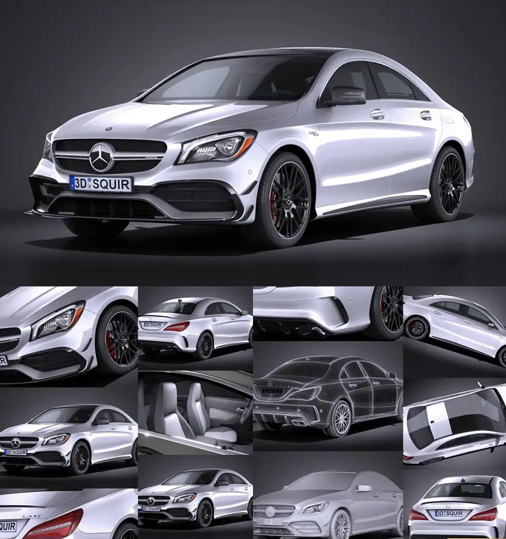 梅赛德斯奔驰CLA45 AMG汽车C4D模型 Mercedes-Benz CLA45 AMG 2017
