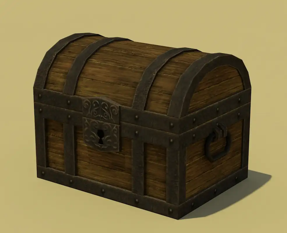C4D低面木箱 宝箱模型 Tresure box - C4D之家 - Tresure_box.jpg