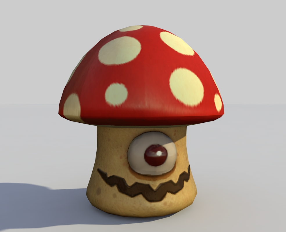 C4D独眼卡通蘑菇模型 Mushroom Monster