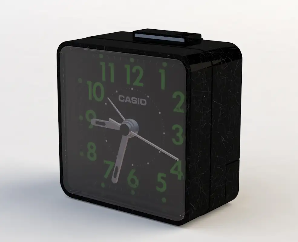 卡西欧方形闹钟C4D模型 CASIO Alarm Clock