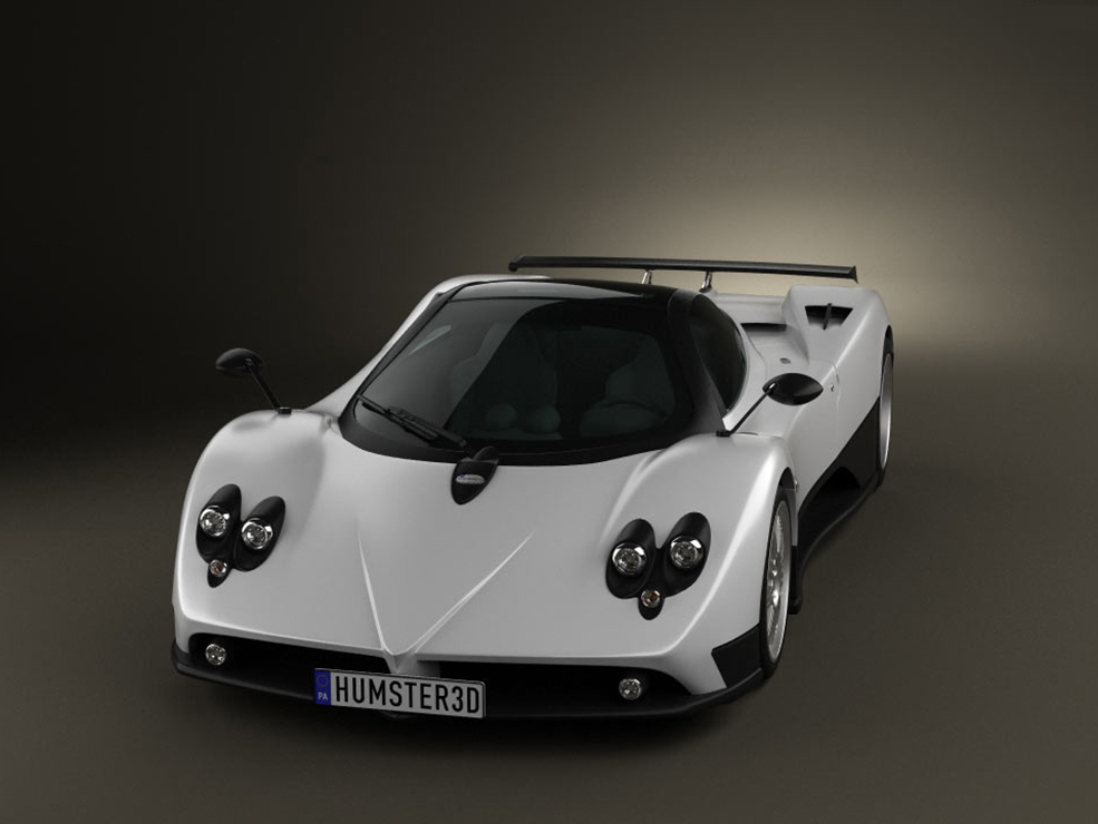 帕加尼Zonda超级跑车C4D模型 Pagani Zonda F 2005 3D Model