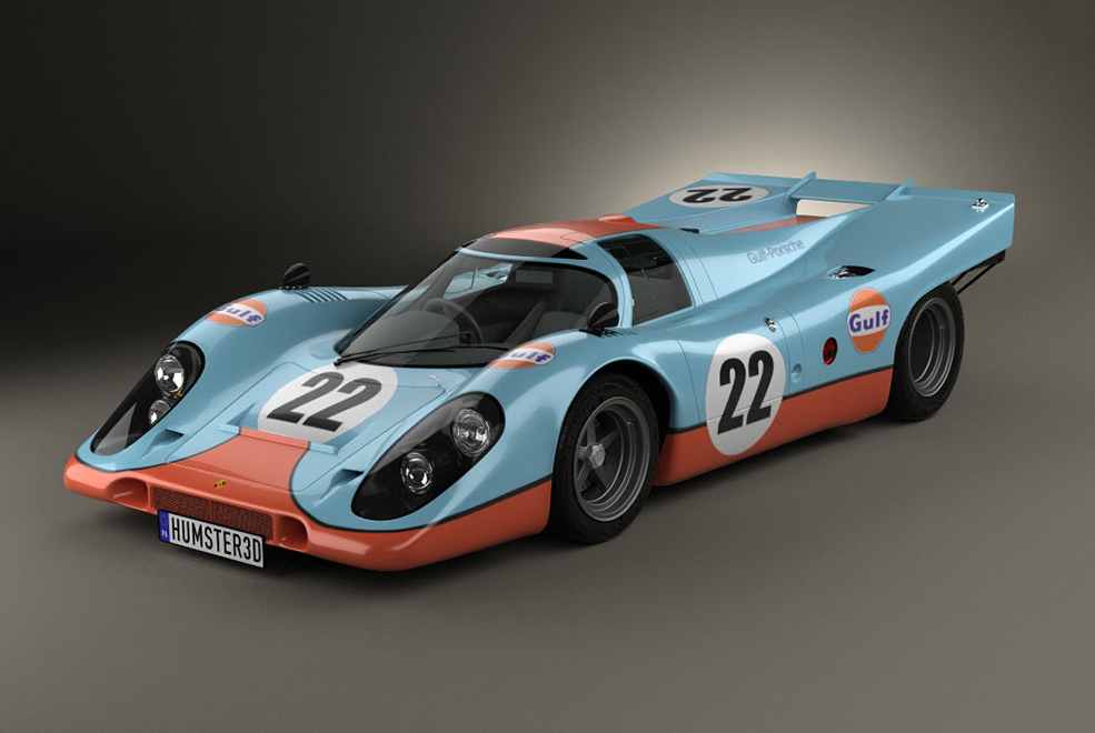 保时捷917 K跑车C4D模型 Porsche 917 K 1969 3D Model