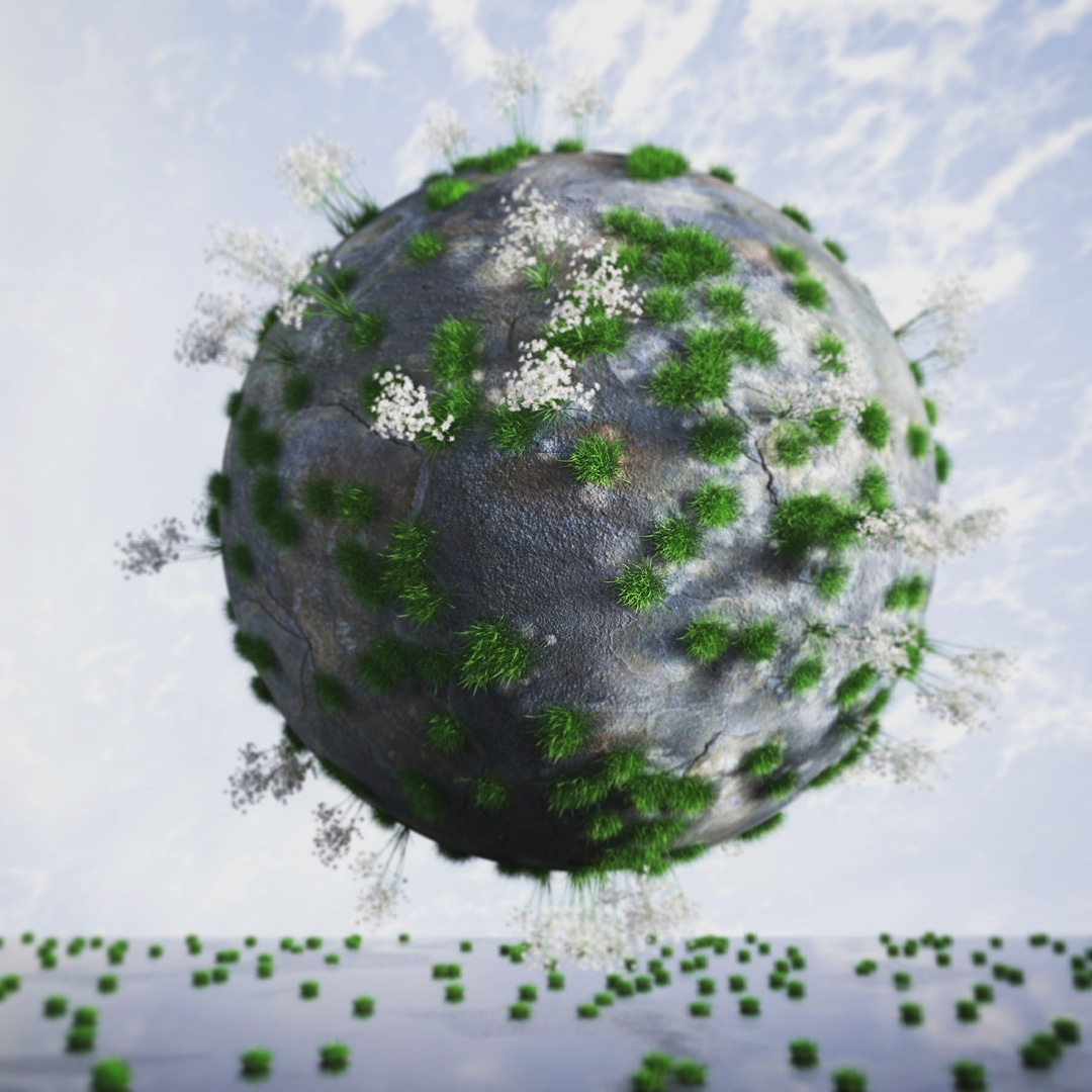 C4D长满花草的圆球创意工程 TARDIGRADE TERRITORY