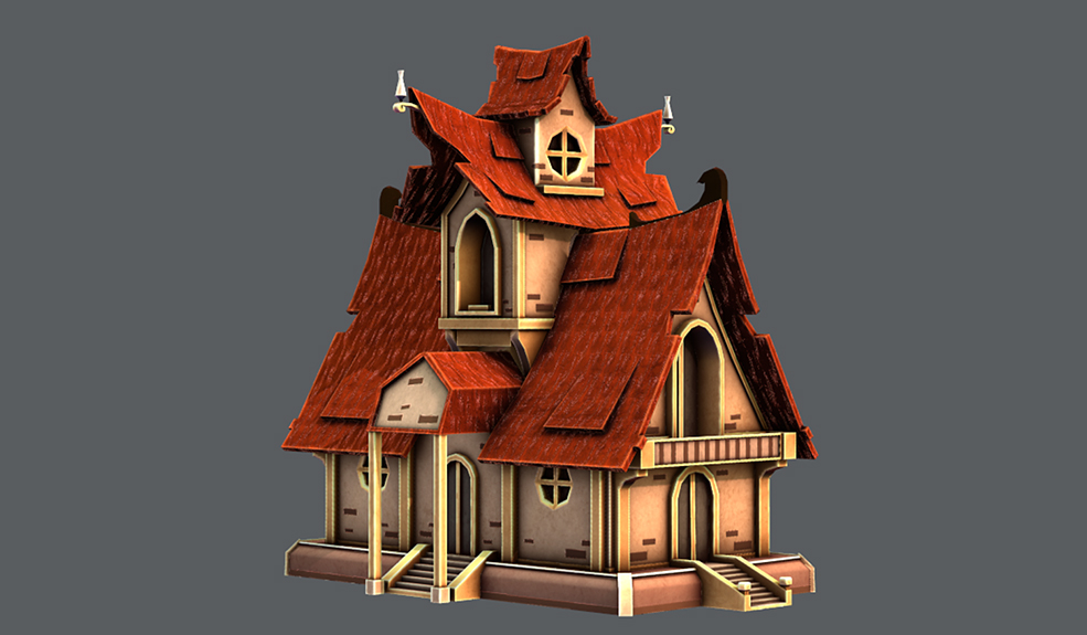 卡通游戏房屋3D模型 Cubebrush – House Cartoon V02 - C4D之家 - big_54267e1846.jpg