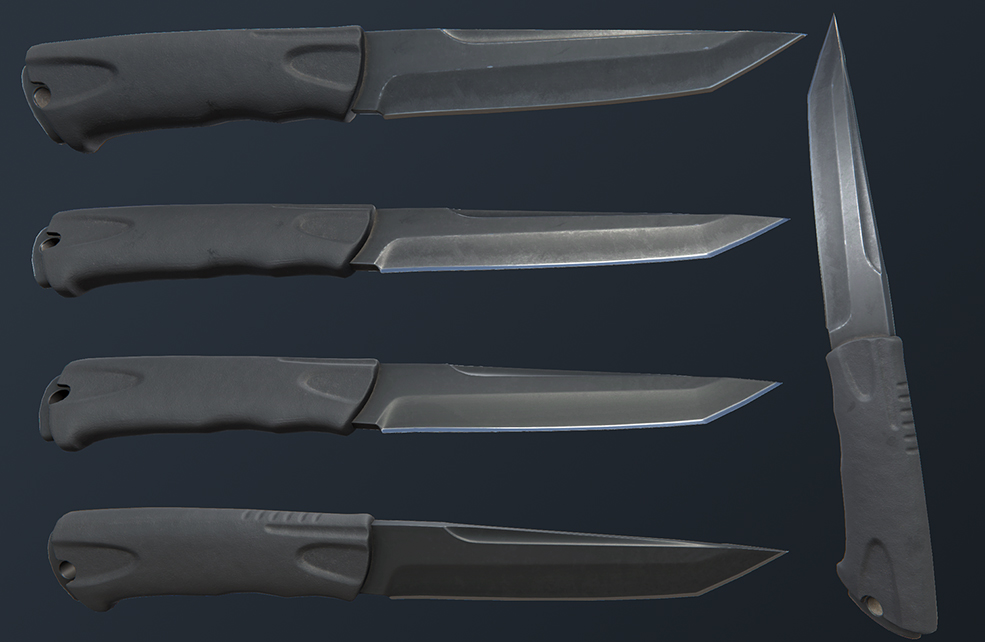 5把匕首3D模型 Cubebrush – HQ PBR Combat Knives Pack