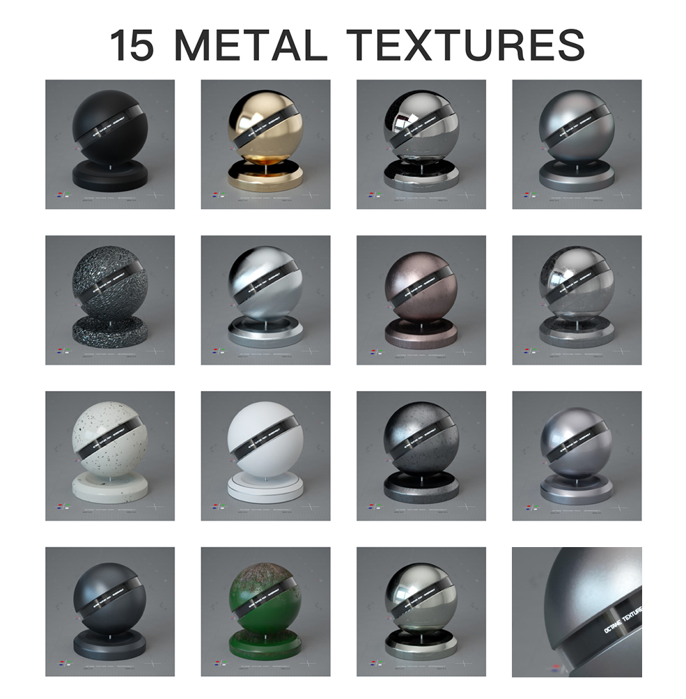 100个C4D Octane玻璃钢铁布料塑料大理石木纹材质球预设合集 - C4D之家 - 2.jpg