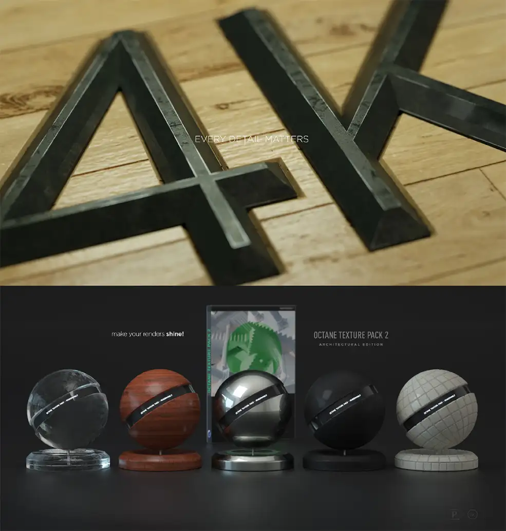 100个C4D Octane玻璃钢铁布料塑料大理石木纹材质球预设合集 - C4D之家 - 0-3.jpg