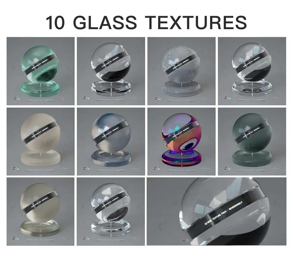 100个C4D Octane玻璃钢铁布料塑料大理石木纹材质球预设合集 - C4D之家 - 1.jpg