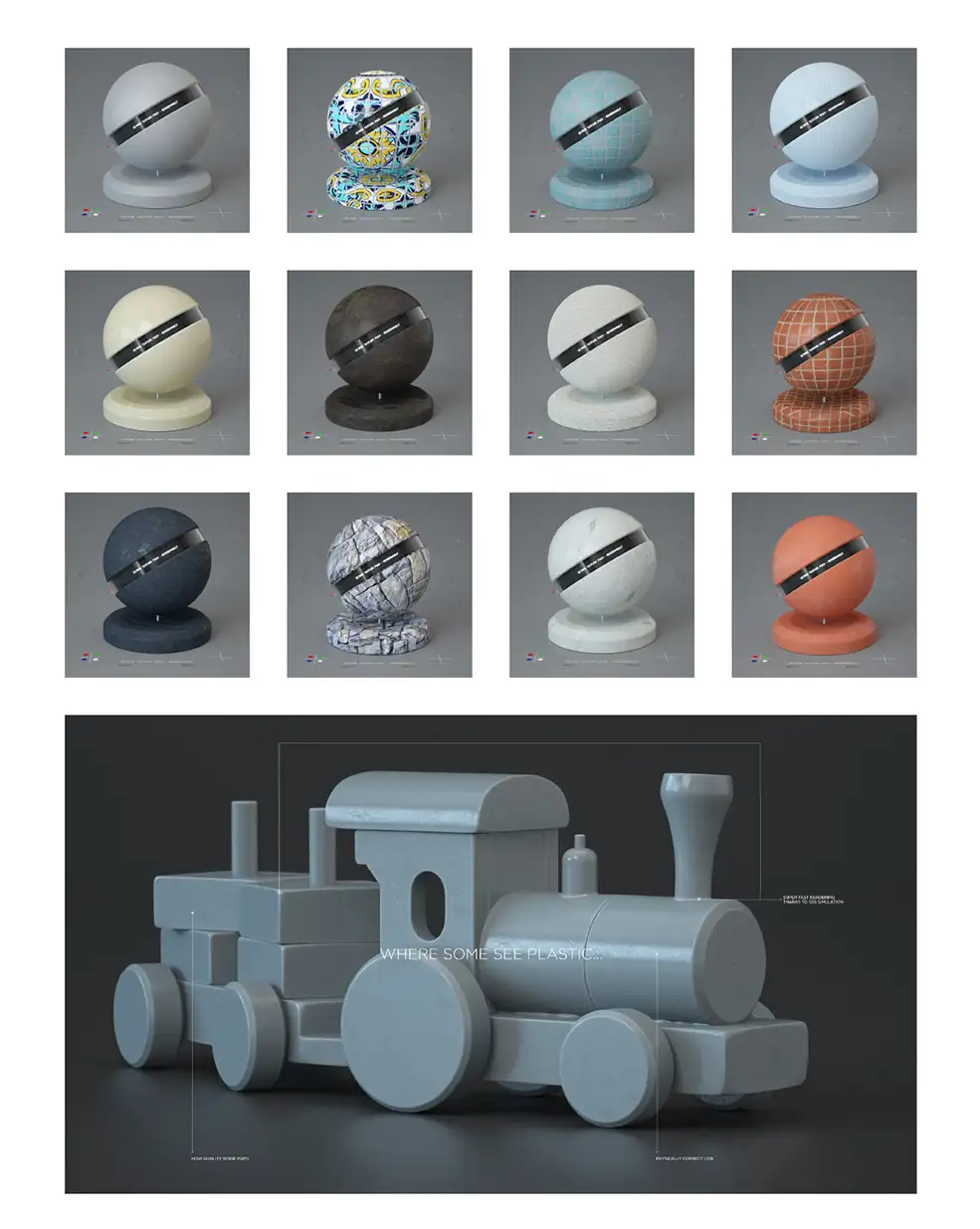 100个C4D Octane玻璃钢铁布料塑料大理石木纹材质球预设合集 - C4D之家 - 5.jpg