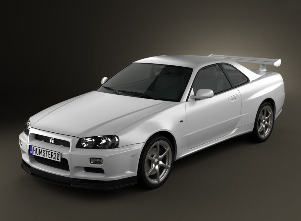 日产GTR跑车C4D模型 Nissan Skyline R34 GT-R coupe 1999 3D Model