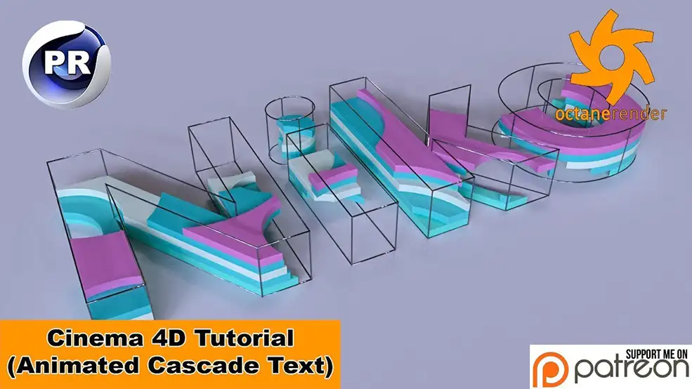 C4D文字层叠动画教程 Animated Cascade Text (Cinema 4D Tutorial)