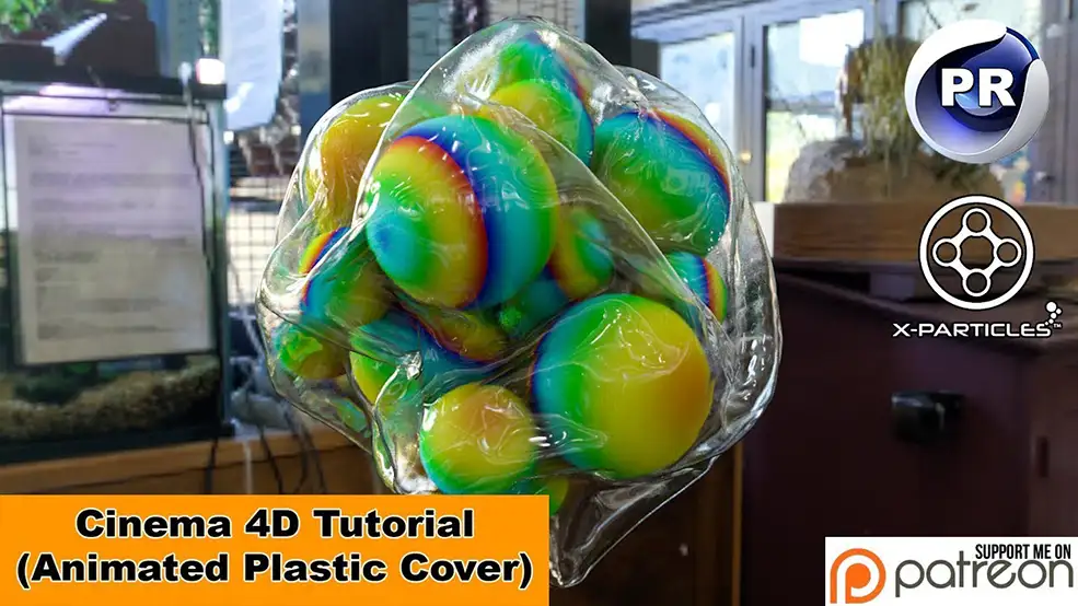 C4D制作塑料布包裹的圆球教程 Animated Plastic Cover (Cinema 4D Tutorial)