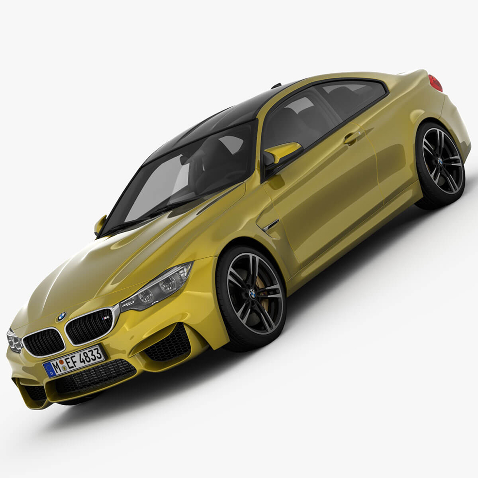 宝马M4跑车F82 C4D模型 BMW M4 Coupe F82 2015 3D Model
