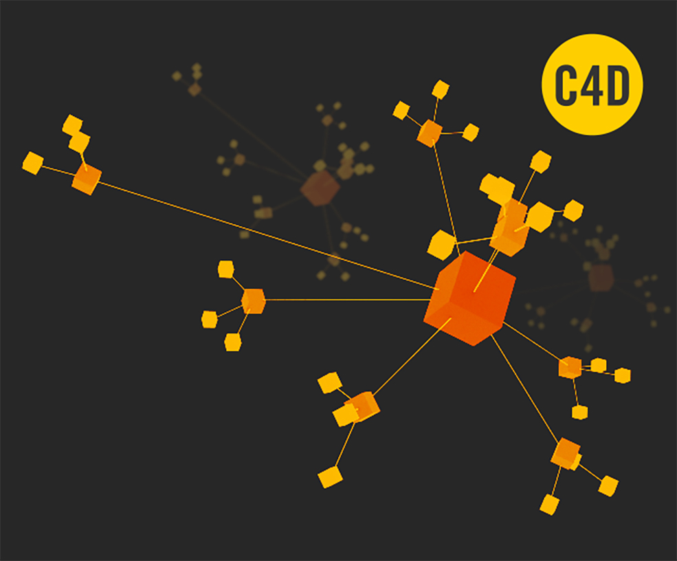 C4D制作节点网络连线动画教程 Creating a Network of Connected Objects Tutorial