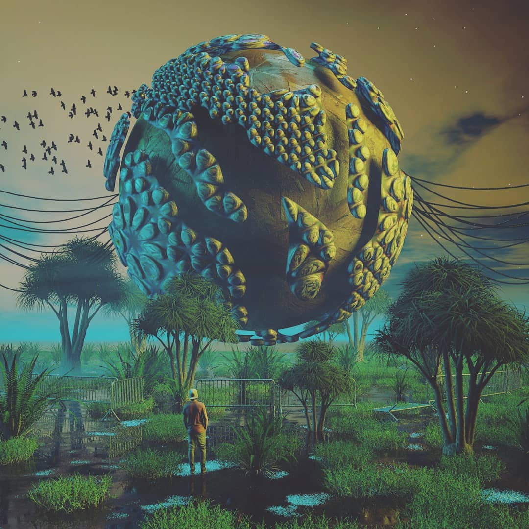 C4D外星悬浮的星球创意工程 HES VELT