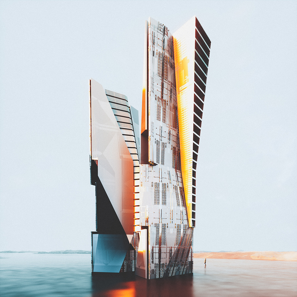 C4D Octane外星科幻建筑创意工程
