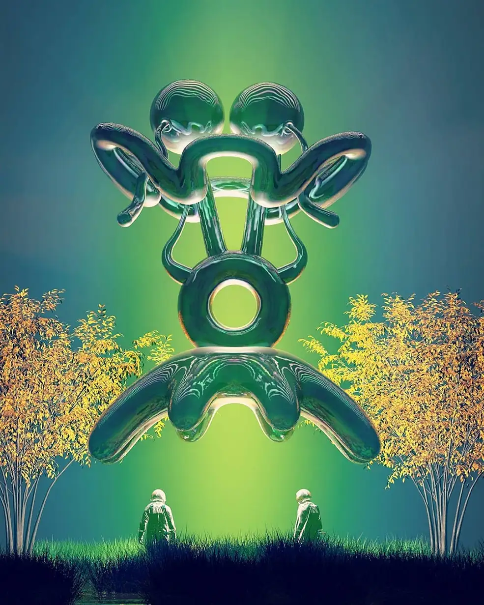 C4D外星悬浮的科幻不明飞行物创意工程 THINKER