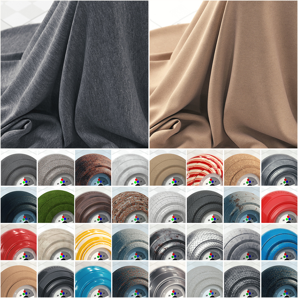 362种C4D Octane+Redshift车漆 木纹 金属 玻璃 塑料材质预设合集 - C4D之家 - MiscMaterialCollageGrid-1024x512.jpg