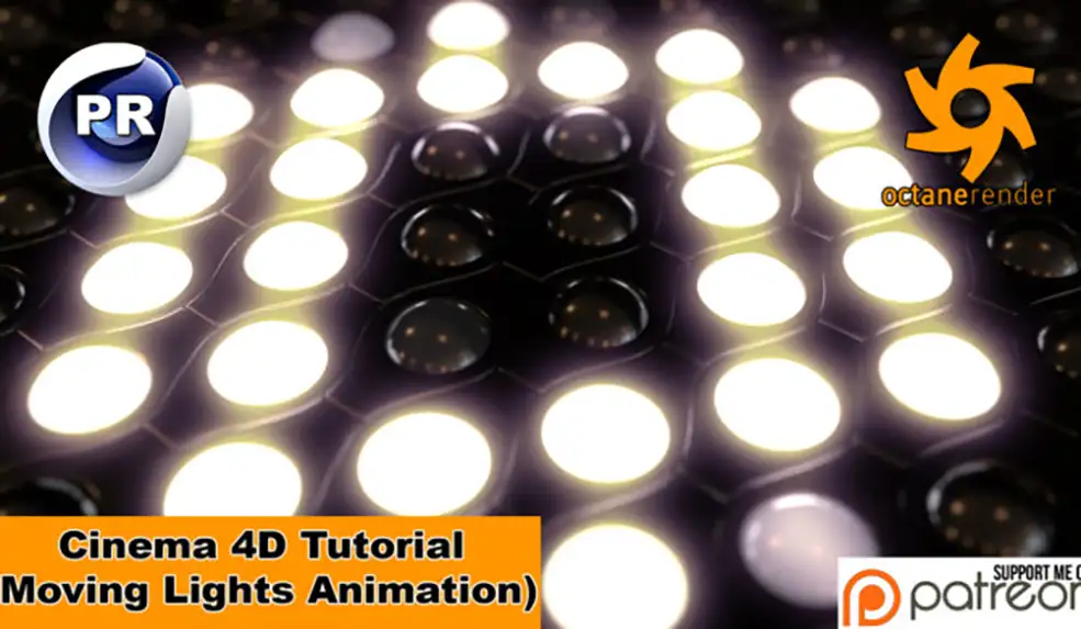 C4D灯光移动动画教程 Moving Lights Animation