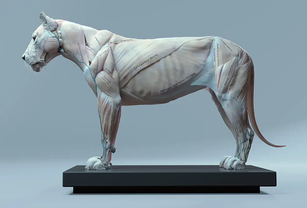 狮子肌肉解剖3D模型 Cubebrush – Lion Anatomy