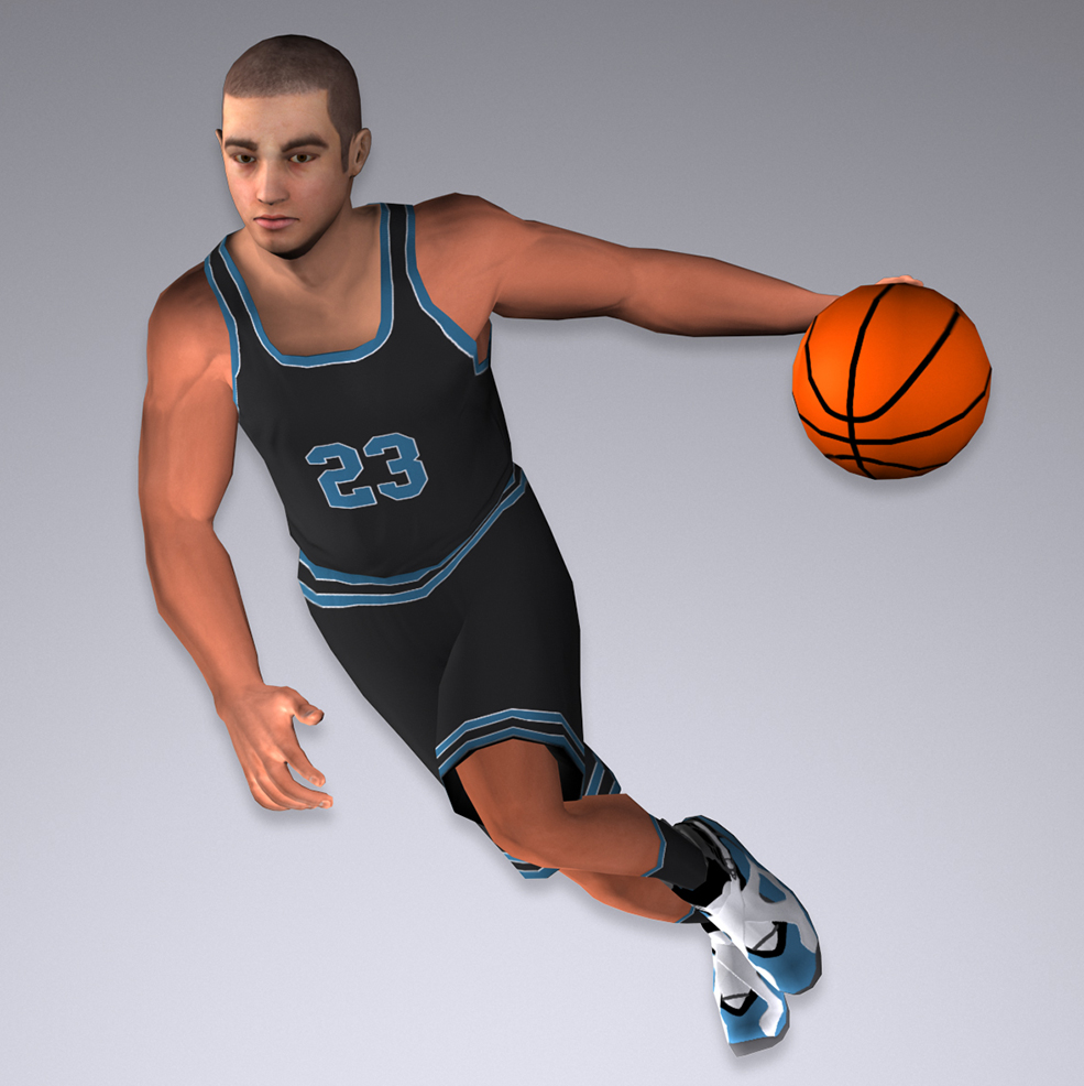 15个打篮球运动姿势C4D模型 White Basketball Playersturbosquid