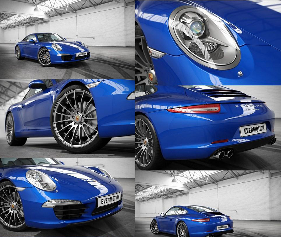 保时捷 911 Carrera 2017款汽车C4D模型 Porsche Carrera 911 2017 3D Model - C4D之家 - Porsche-Carrera-911-2017-EVERMOTION-HD-Models-Cars-1.jpg