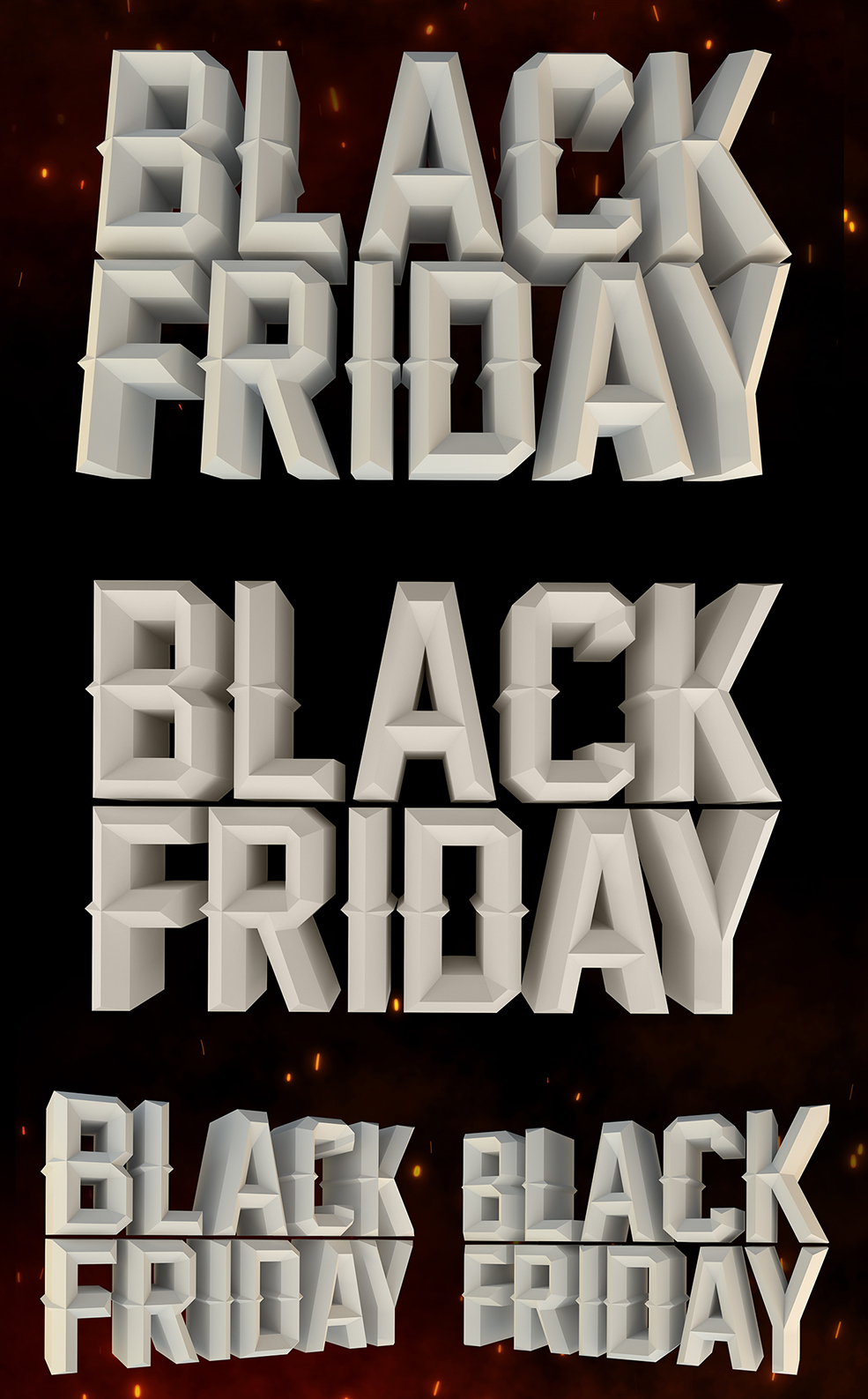 C4D英文字母立体字工程 PNGS BLACK FRIDAY
