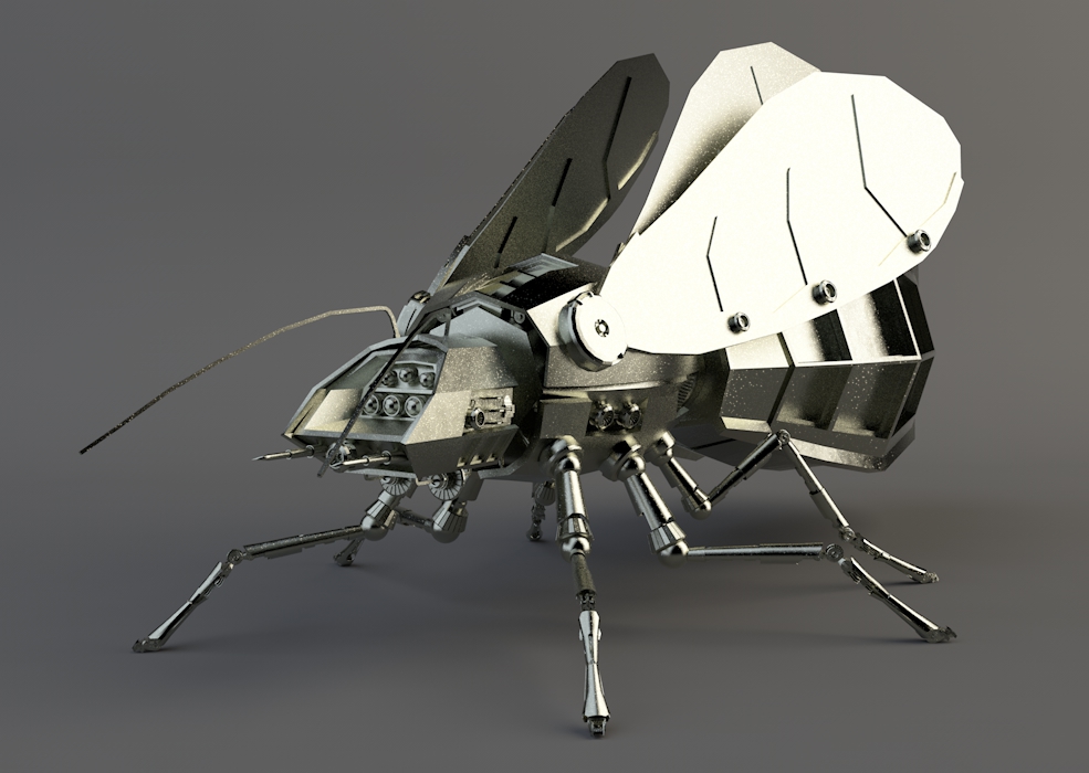 科幻机械蜂C4D模型 Mecha Bee