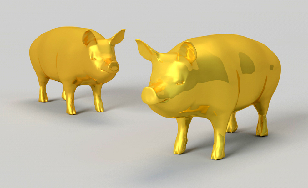 2019年吉祥金猪(pig)低面C4D模型