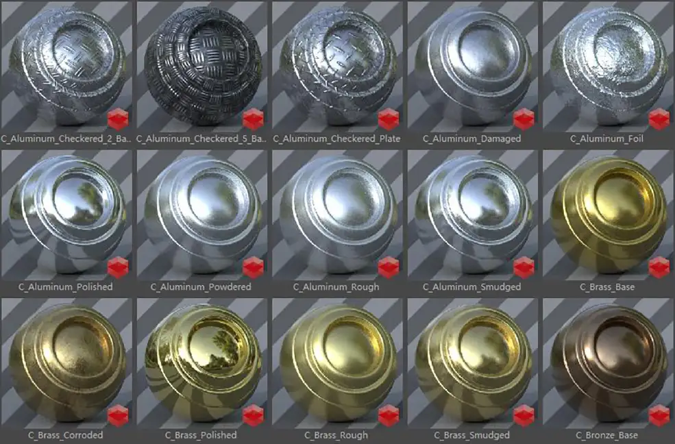 362个C4D Redshift渲染器材质预设合集 GSG EMC Redshift Material Pack