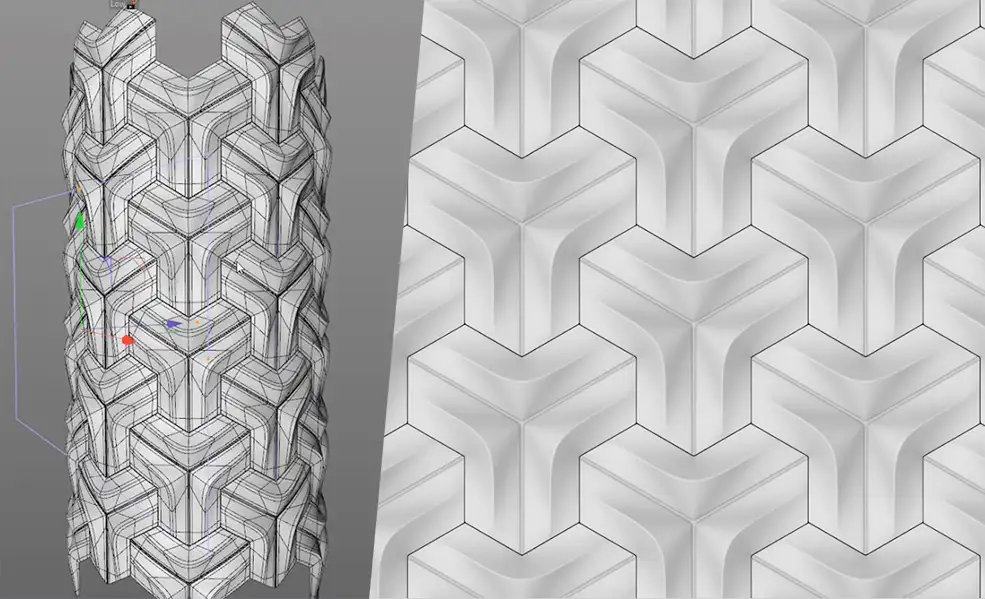 C4D编织交错图案制作教程 Model a nice Pattern (Cinema 4D Tutorial)