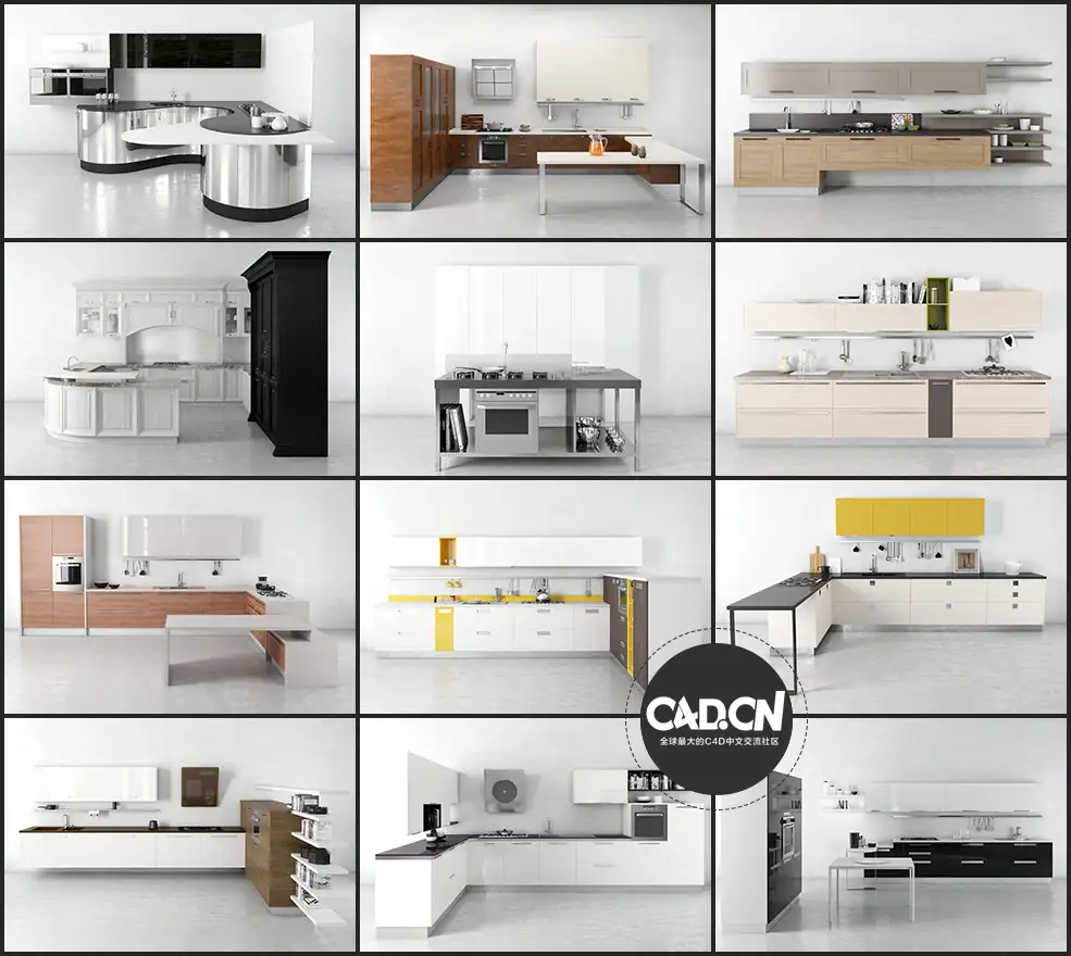 40套厨房橱柜C4D模型合集 Kitchen cabinet - C4D之家 - 未命名-2.jpg