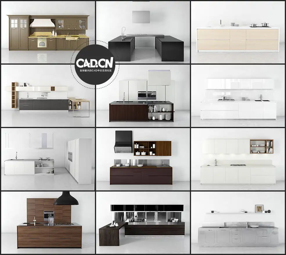 40套厨房橱柜C4D模型合集 Kitchen cabinet - C4D之家 - 未命名-3.jpg