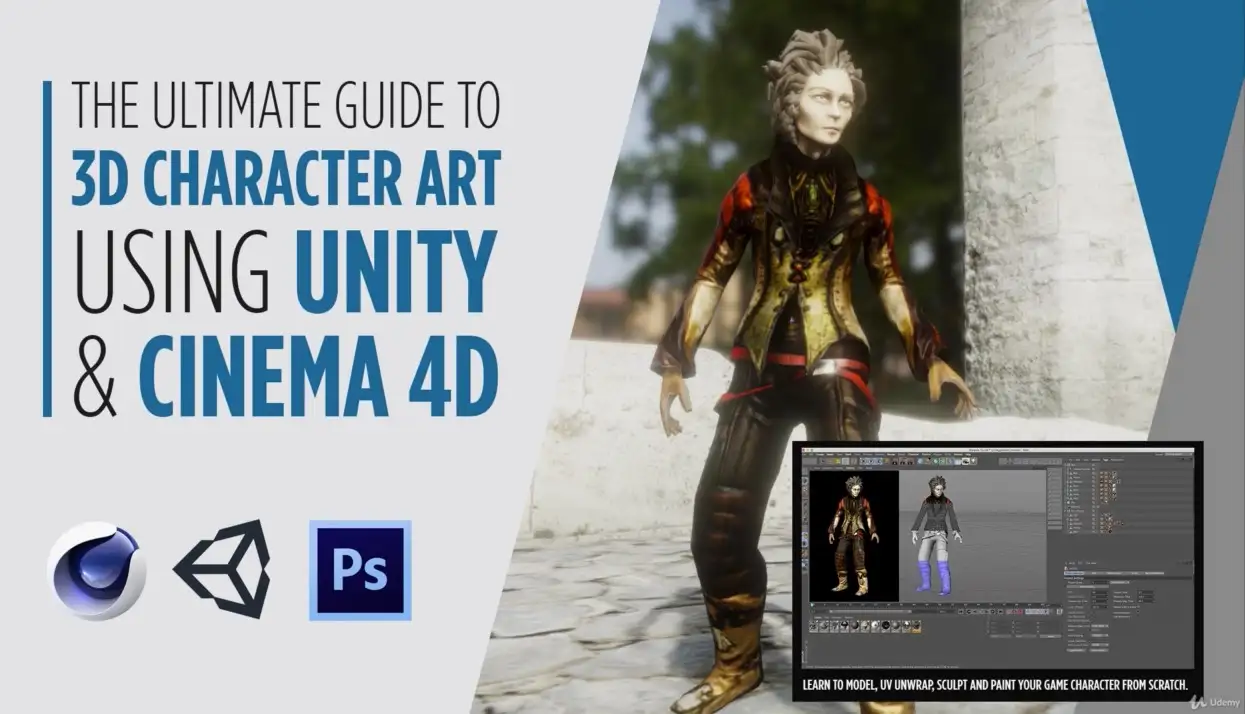 C4D+PS+UNITY制作3D人物艺术教程(9.75 GB)Learn to Create 3D Character Art with C4D