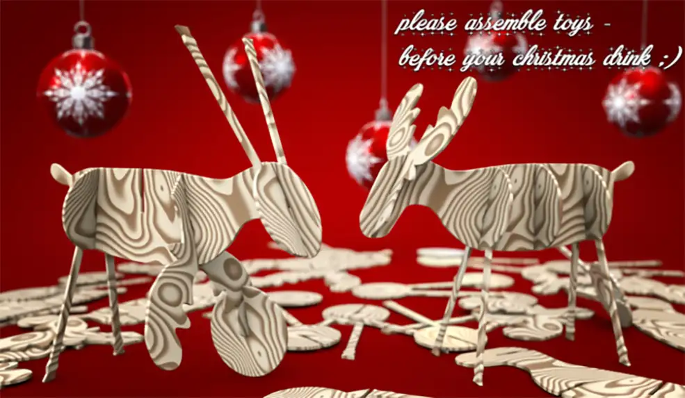 C4D Octane圣诞节木板拼装玩具动画工程 Weihnacht 2018 - C4D之家 - elks-670x390.jpg