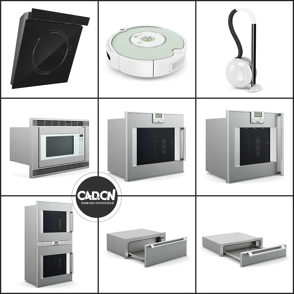 25套厨房电器用具C4D模型合集 Kitchen Appliances - C4D之家 - 未命名-2.jpg