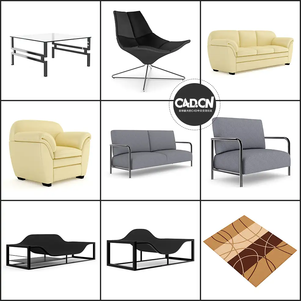 45套现代办公家具C4D模型合集 Office furniture - C4D之家 - 未命名-4.jpg