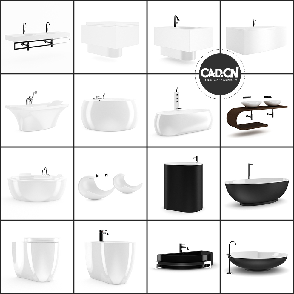 70套浴室配套C4D模型合集 Bathrooms - C4D之家 - 未命名-3.jpg