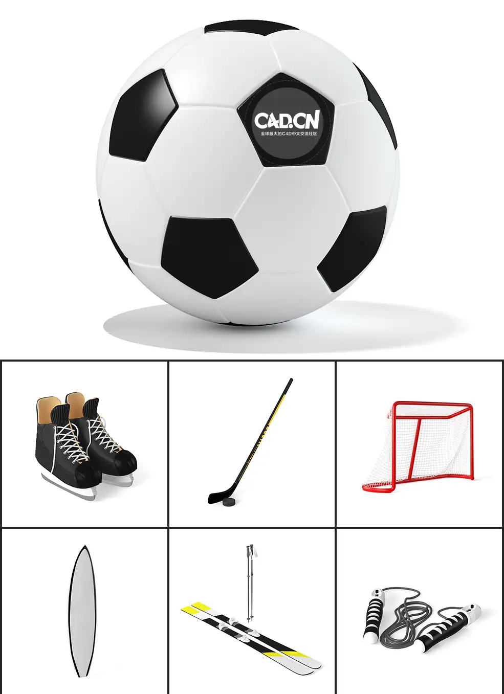 26套体育运动项目器械C4D模型合集 SPORT EQUIPMENT - C4D之家 - 未命名-3.jpg