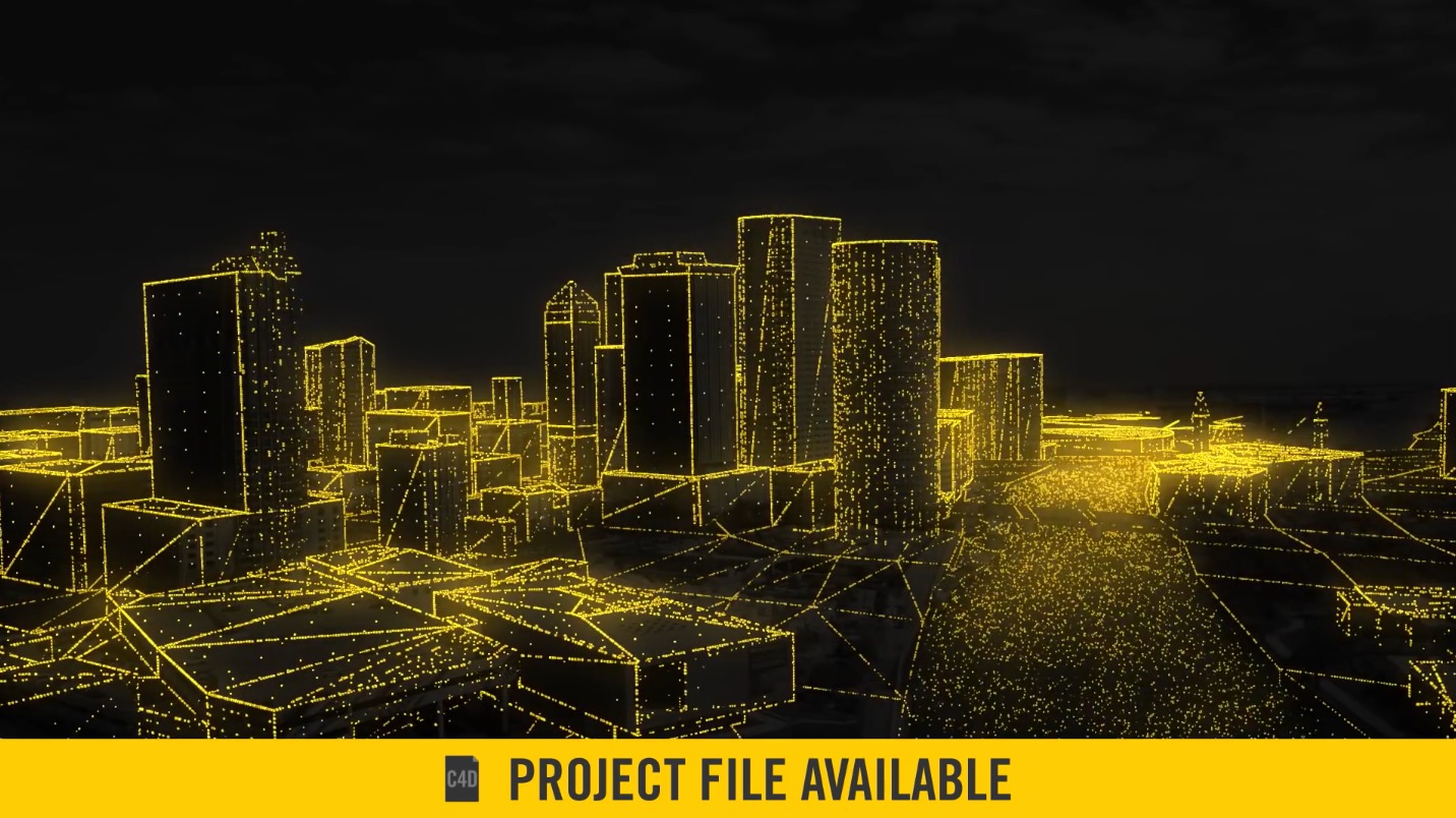 C4D+AE使用X-Particle制作粒子城市动画教程 Particle City