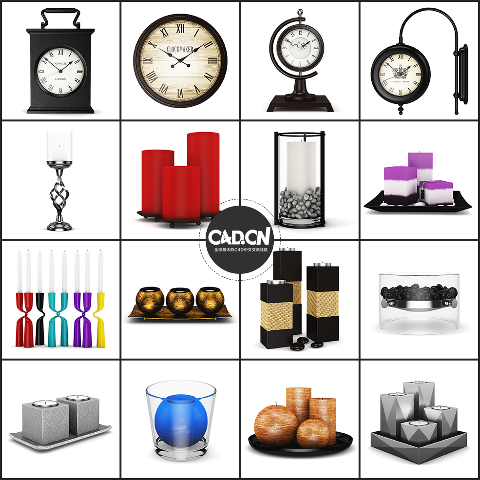 50套室内装饰品C4D模型合集 Gadgets - C4D之家 - 未命名-1.jpg