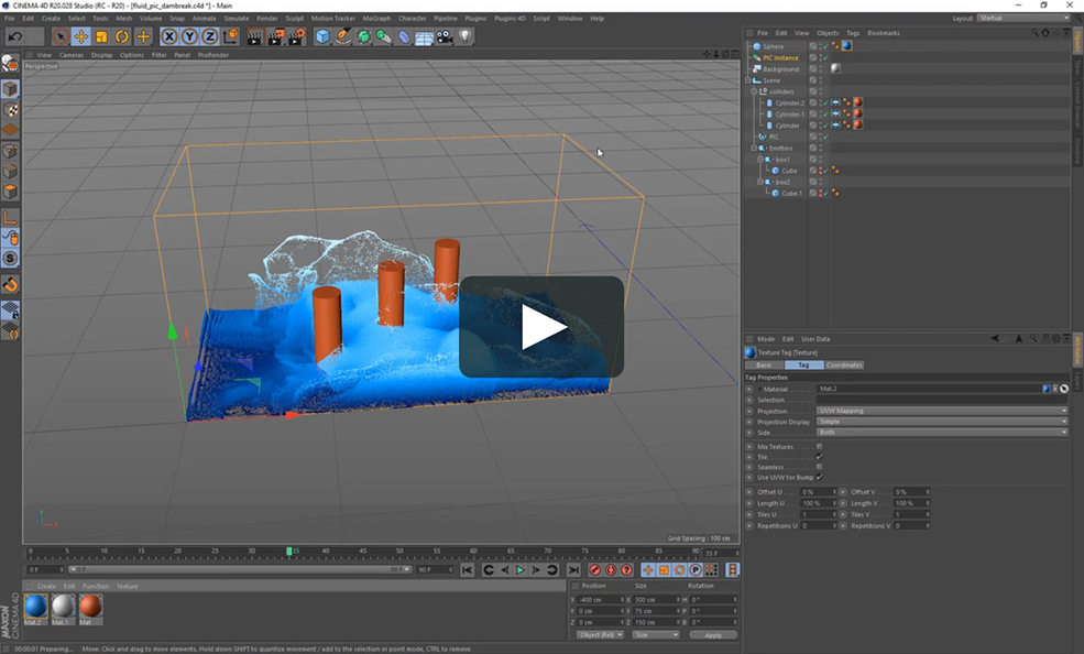 C4D R20free的流体插件 CINEMA 4D R20 Jet Fluids (Beta 0.3)