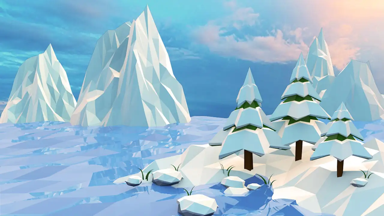 C4D制作冰雪低面体场景教程 - C4D之家 - 最终输出.jpg