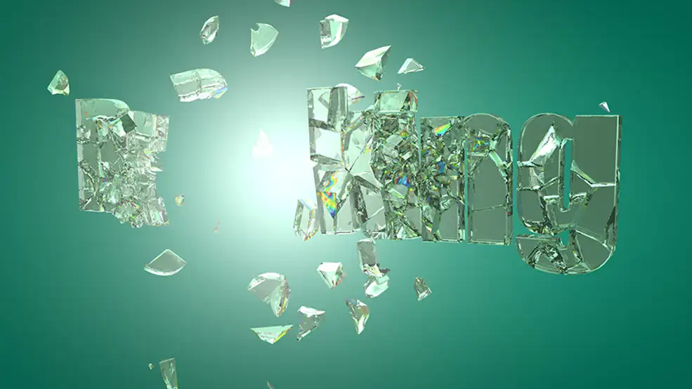 C4D制作玻璃文字破碎动画教程 Breaking Glass In Cinema 4D