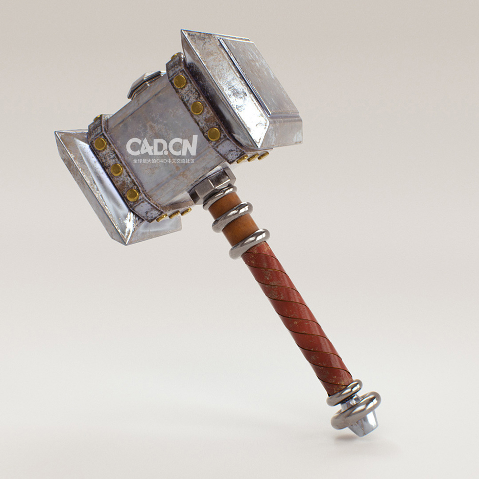 C4D Octane Render雷神之锤模型工程 Hammer